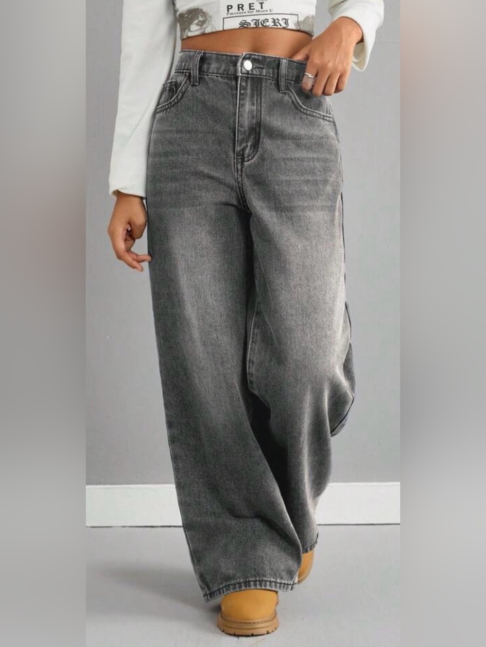 SHEIN Vintage Blue Loose Low-Waist Jeans For Youth Girls